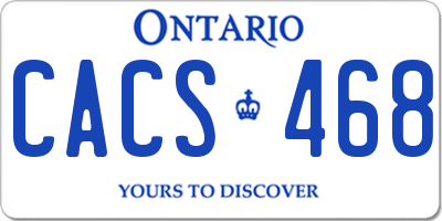 ON license plate CACS468