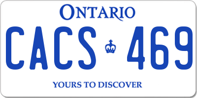 ON license plate CACS469