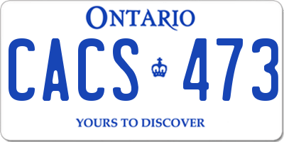 ON license plate CACS473