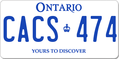 ON license plate CACS474