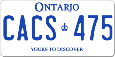 ON license plate CACS475