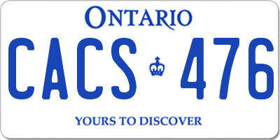 ON license plate CACS476