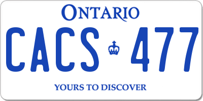 ON license plate CACS477