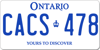 ON license plate CACS478