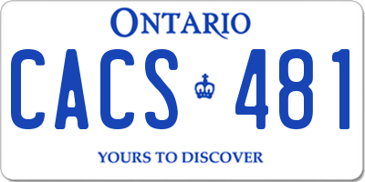 ON license plate CACS481