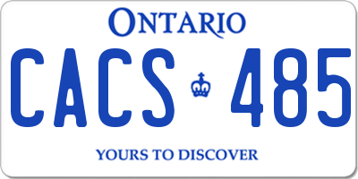 ON license plate CACS485