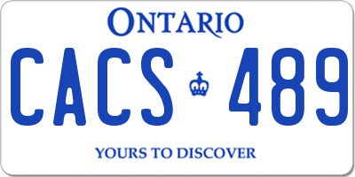 ON license plate CACS489