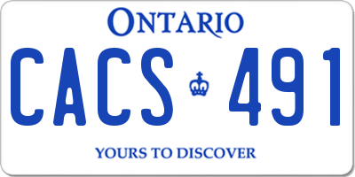 ON license plate CACS491