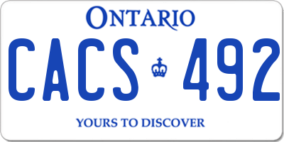 ON license plate CACS492