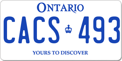 ON license plate CACS493