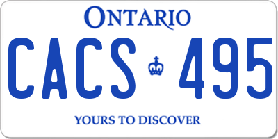 ON license plate CACS495