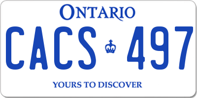 ON license plate CACS497