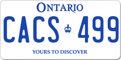 ON license plate CACS499