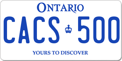 ON license plate CACS500