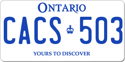 ON license plate CACS503