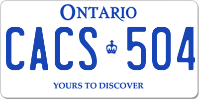 ON license plate CACS504