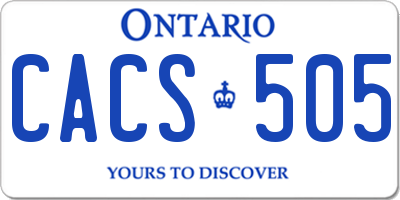 ON license plate CACS505