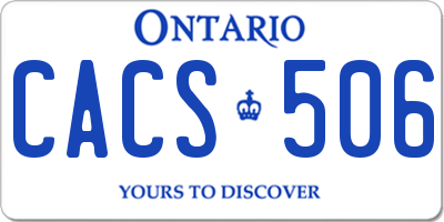 ON license plate CACS506