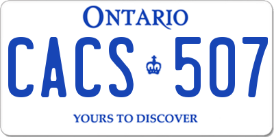 ON license plate CACS507