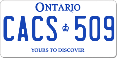 ON license plate CACS509