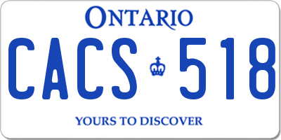 ON license plate CACS518