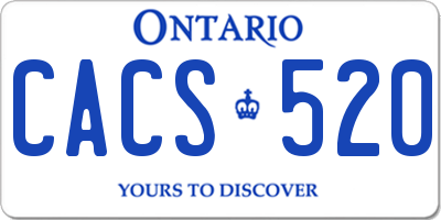 ON license plate CACS520