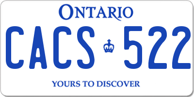 ON license plate CACS522