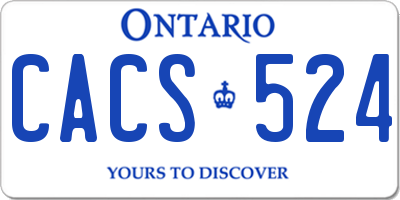 ON license plate CACS524