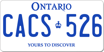 ON license plate CACS526