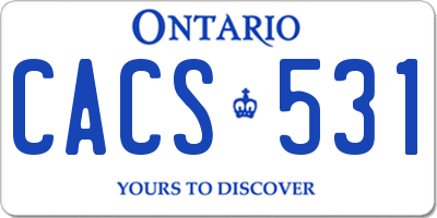 ON license plate CACS531