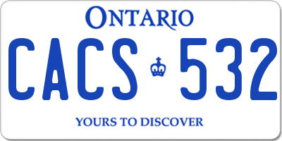 ON license plate CACS532