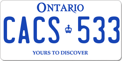 ON license plate CACS533