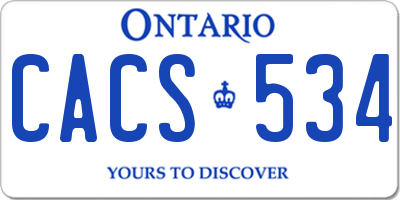 ON license plate CACS534