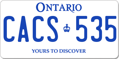 ON license plate CACS535