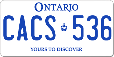 ON license plate CACS536