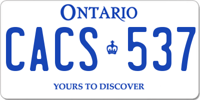 ON license plate CACS537