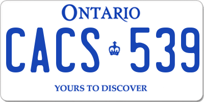 ON license plate CACS539