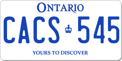 ON license plate CACS545