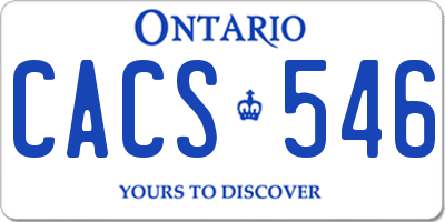 ON license plate CACS546