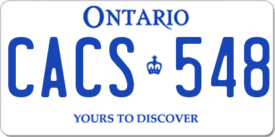 ON license plate CACS548