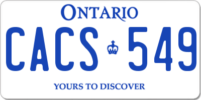 ON license plate CACS549