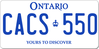 ON license plate CACS550