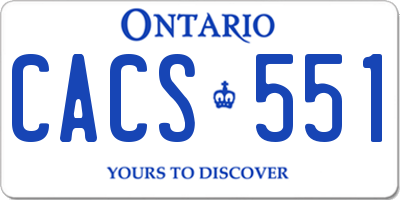 ON license plate CACS551