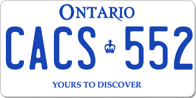 ON license plate CACS552