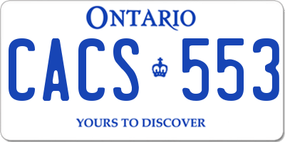 ON license plate CACS553