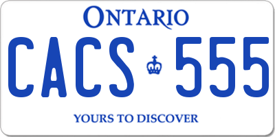 ON license plate CACS555