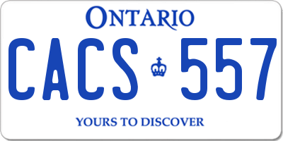 ON license plate CACS557