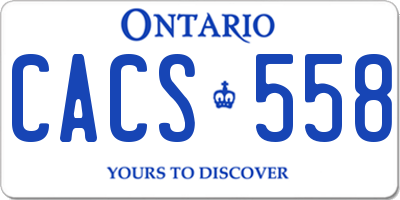 ON license plate CACS558