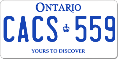 ON license plate CACS559