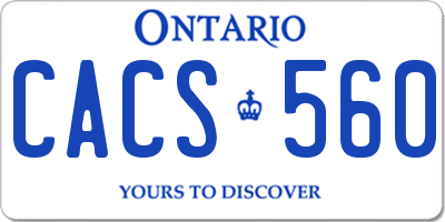 ON license plate CACS560